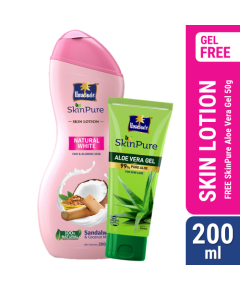 Parachute Skin Pure Skin Lotion Natural White 200ml (Free Skin Pure Aloe Vera Gel 50g)