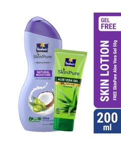 Parachute SkinPure Skin Lotion Natural Moisture 200ml (Free SkinPure Aloe Vera Gel 50g)