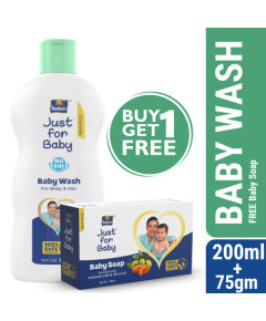 Parachute Just for Baby - Baby Wash 200 ml (Baby Soap 75g Free)