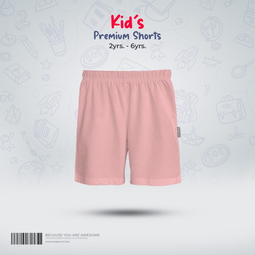 Fabrilife Kids Premium Shorts- Light-pink