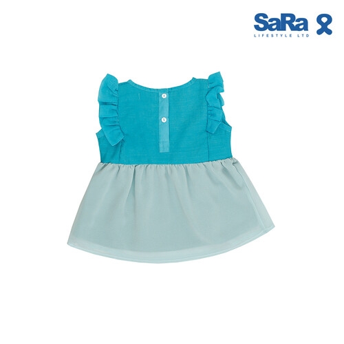 SaRa Girls Frock (GFR142FFDK-Teal), 2 image